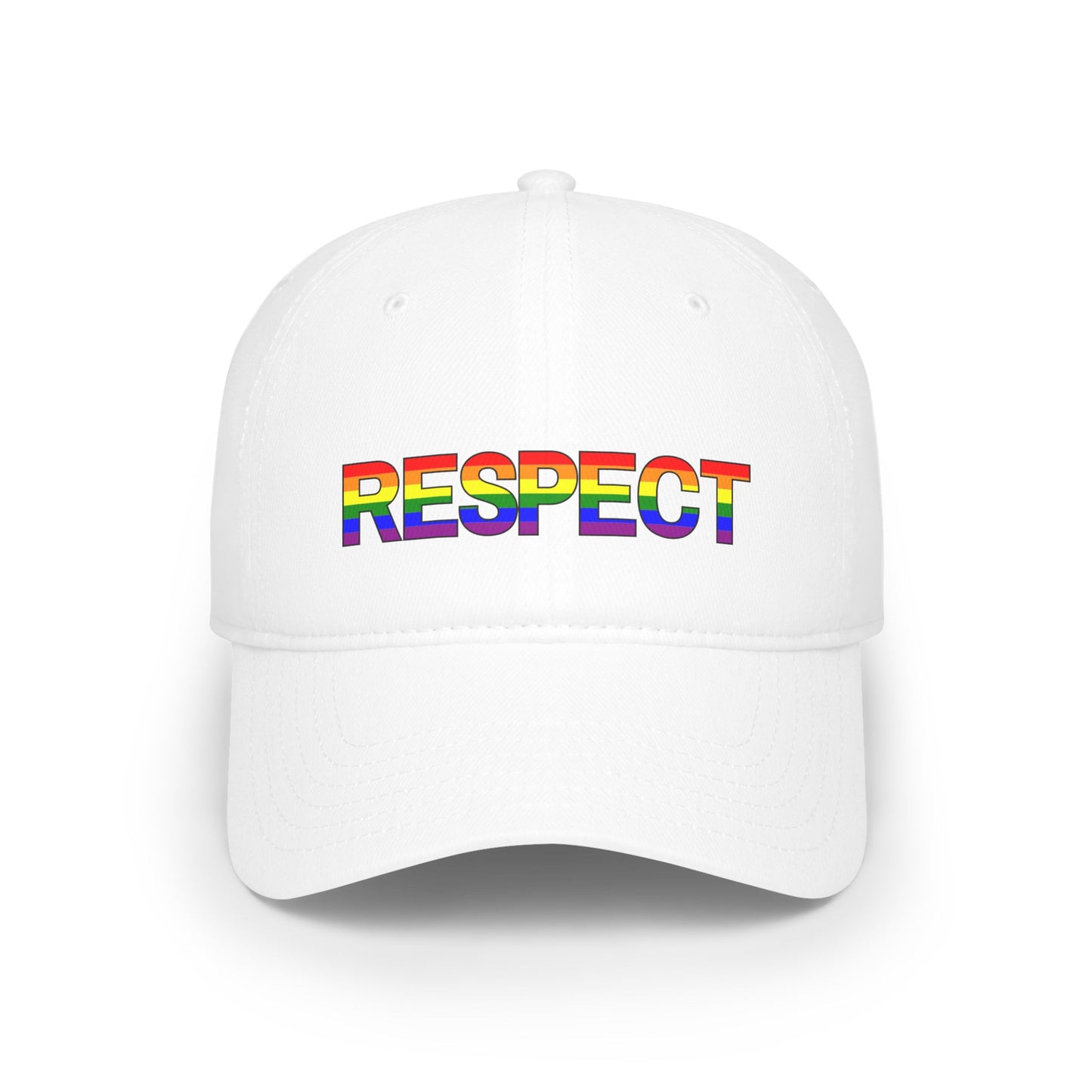Respect Rainbow Low Profile Baseball Cap - Pride Accessories for Inclusivity