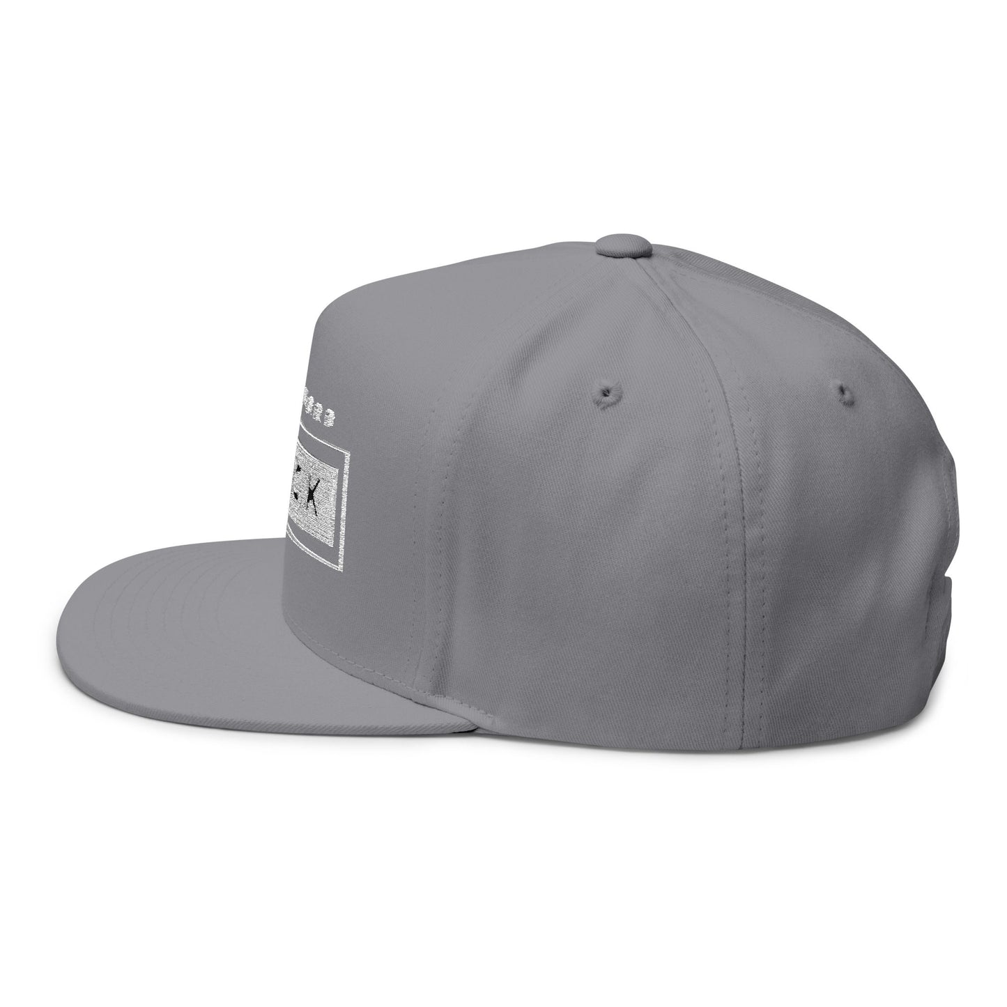 Stylish Flat Bill Cap - 'Code Word BLACK' Embroidered Snapback