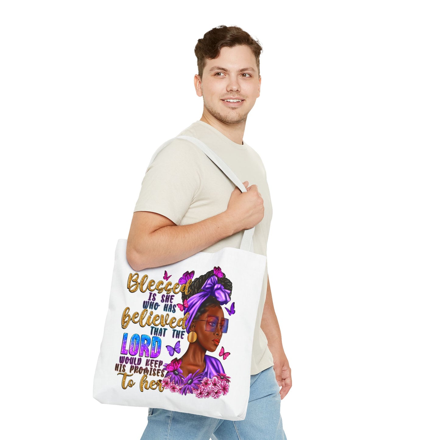 Blessed is She Tote Bag (AOP)