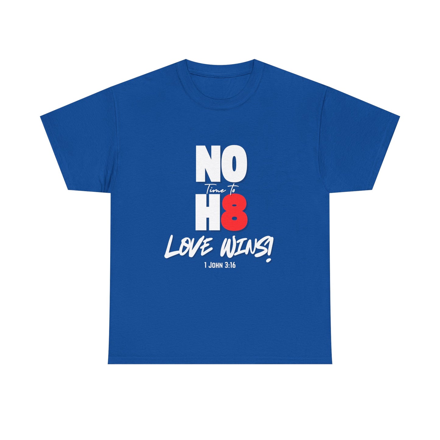 Unisex Heavy Cotton Tee - NO H8 Love Wins! Pride Shirt