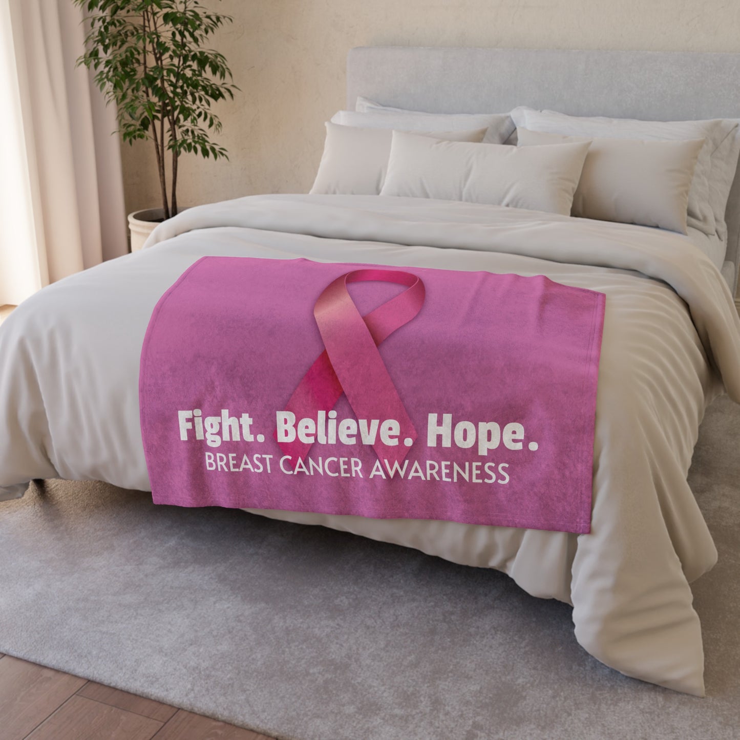 Breast Cancer Awareness Soft Polyester Blanket