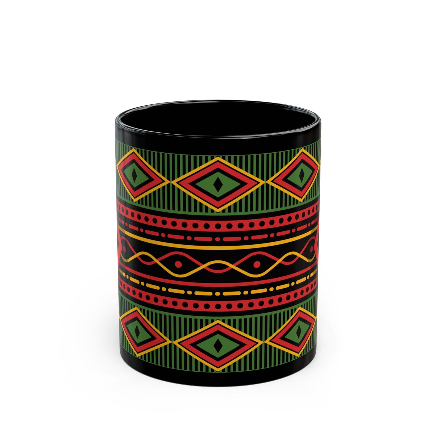 Kente Print Black Mug (11oz, 15oz)