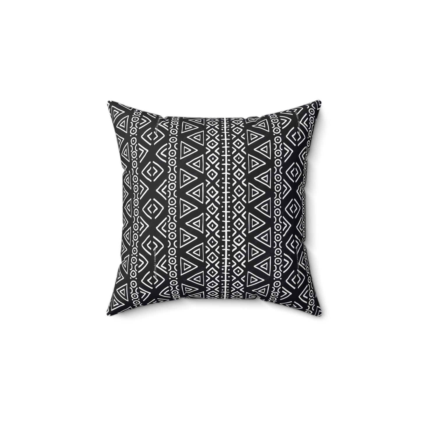 African Tribal Print Faux Suede Square Pillow