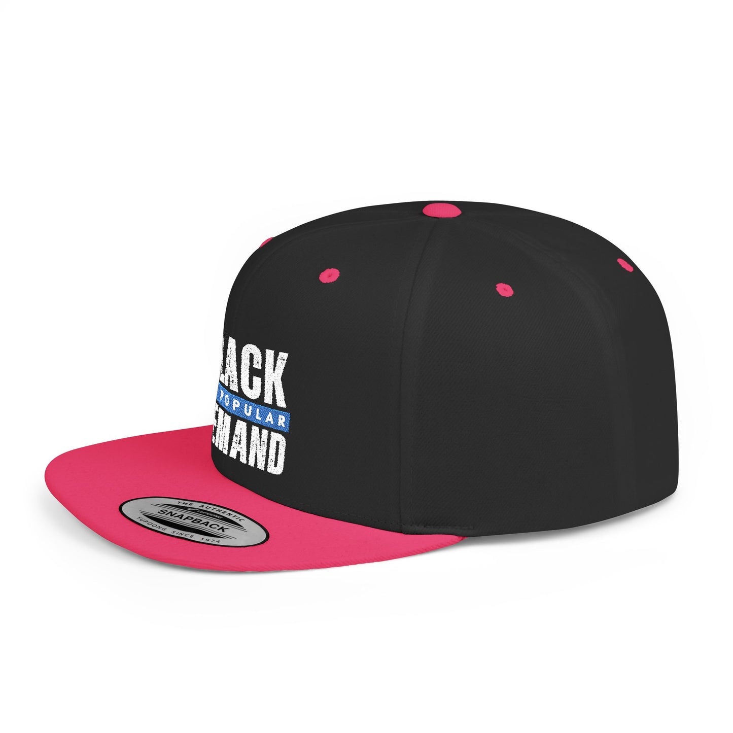 Flat Bill Snapback Hat - Stylish Black by Popular Demand Cap