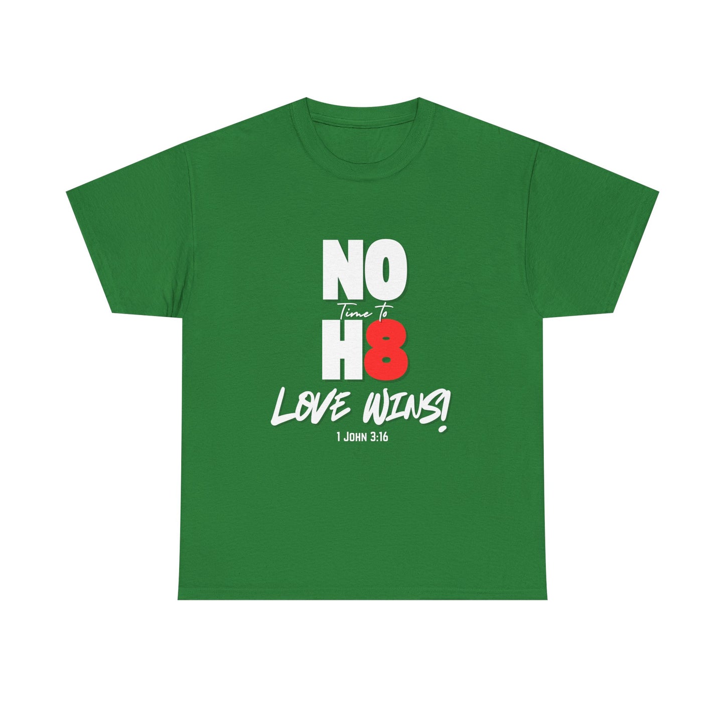 Unisex Heavy Cotton Tee - NO H8 Love Wins! Pride Shirt
