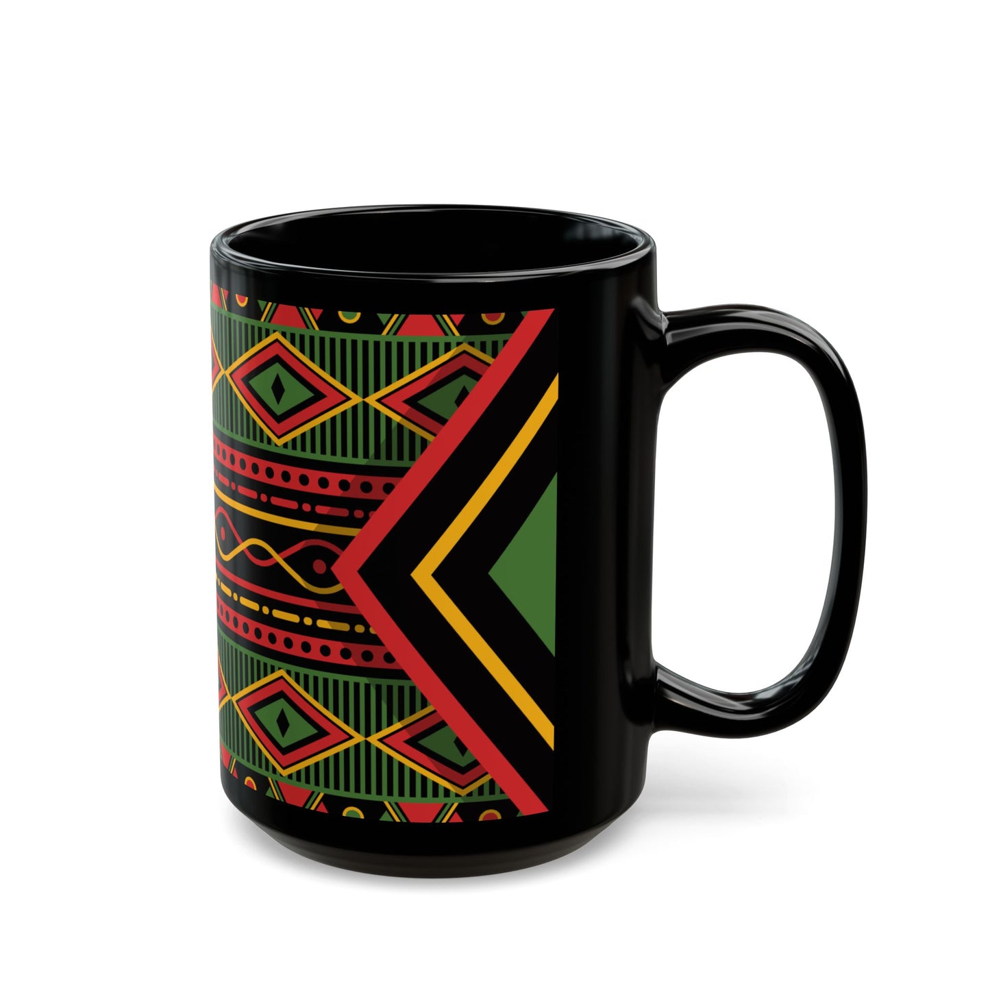 Kente Print Black Mug (11oz, 15oz)