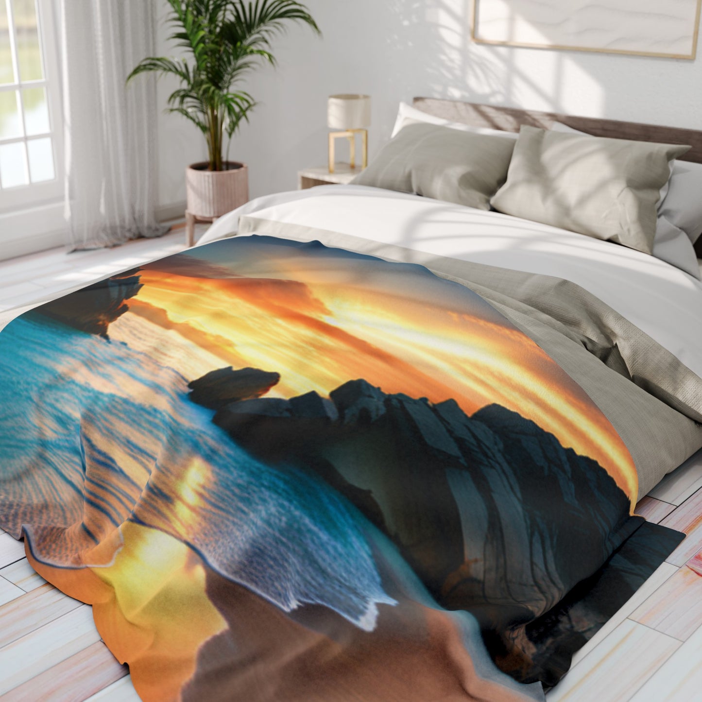 Beach Sunset Arctic Fleece Blanket