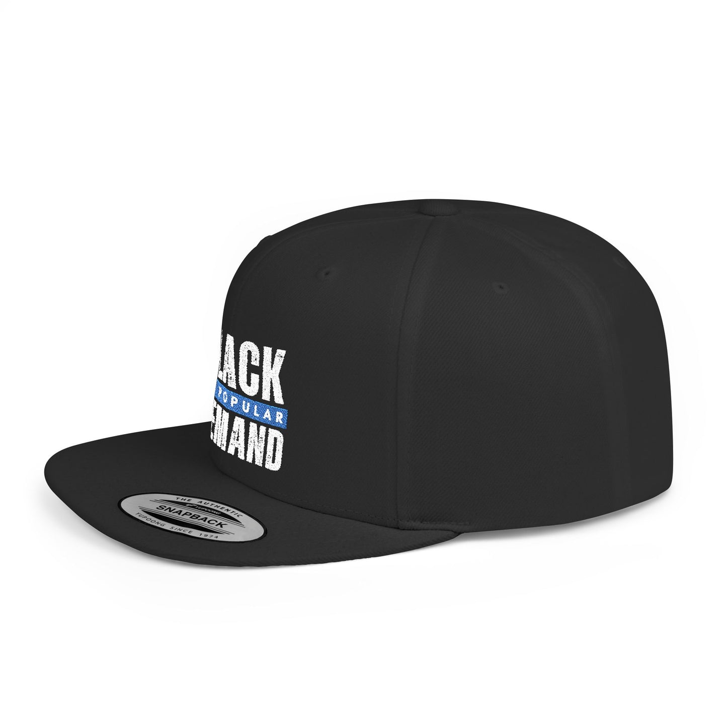 Flat Bill Snapback Hat - Stylish Black by Popular Demand Cap
