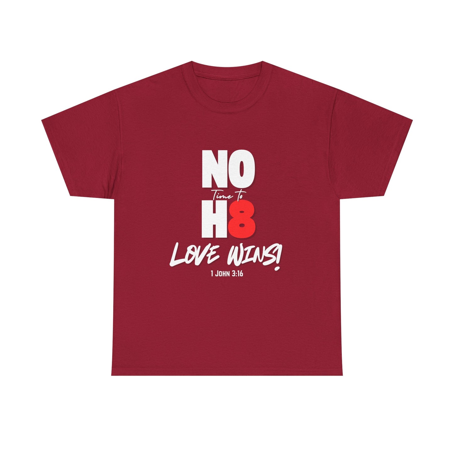 Unisex Heavy Cotton Tee - NO H8 Love Wins! Pride Shirt