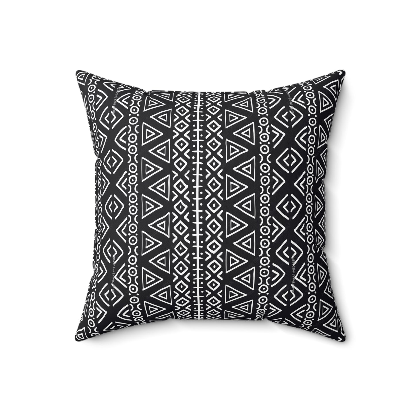 African Tribal Print Faux Suede Square Pillow