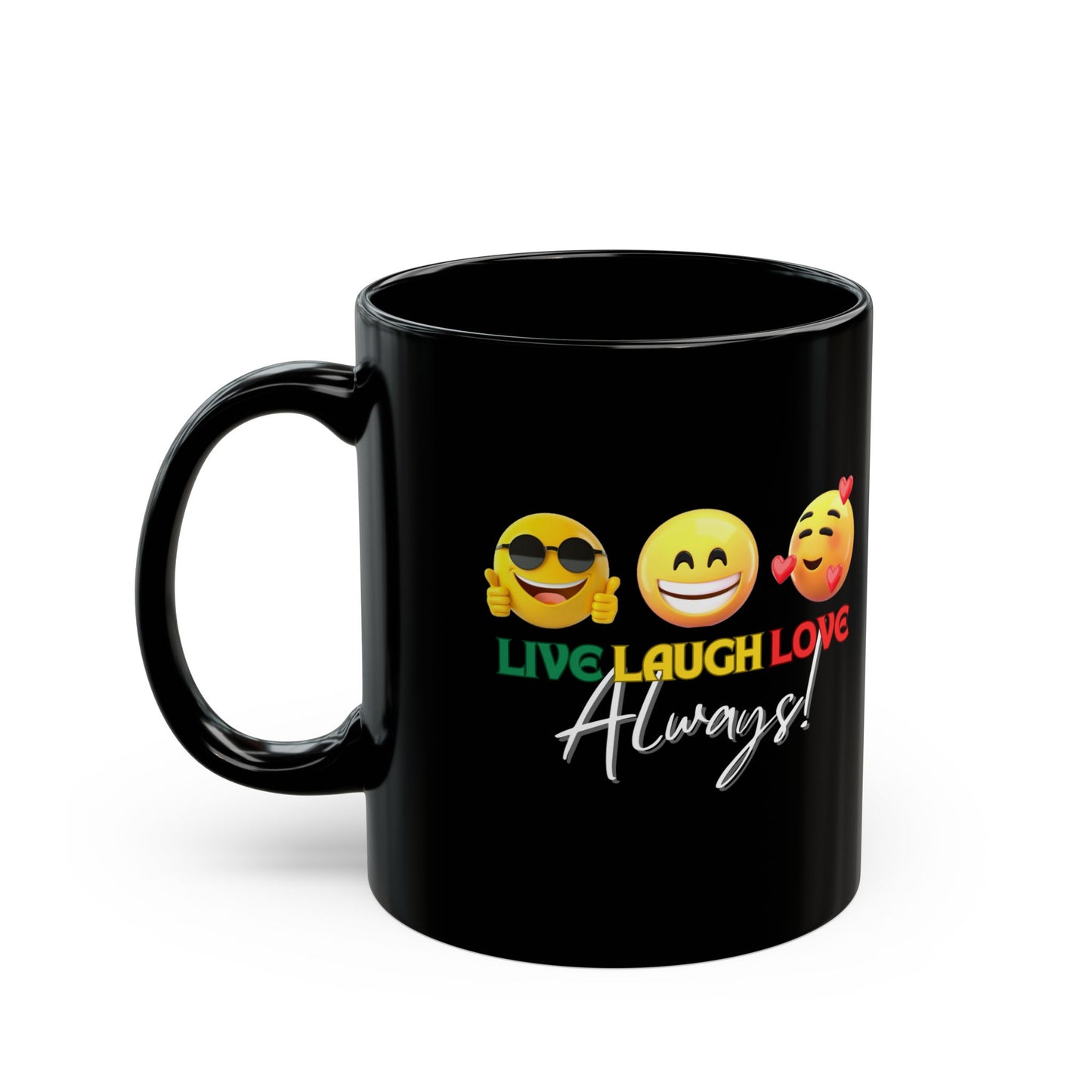 Live, Laugh, Love Black Mug (11oz, 15oz)