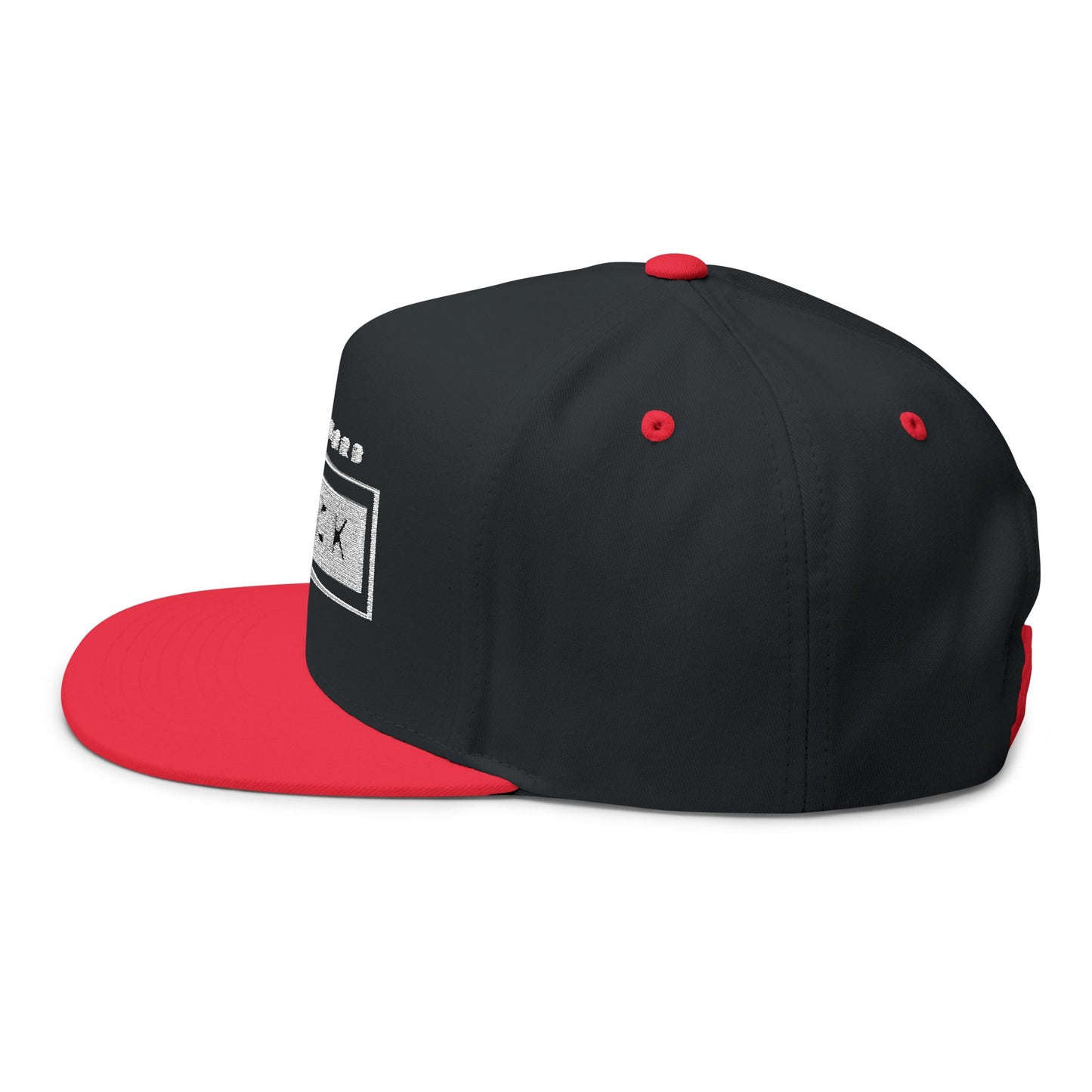 Stylish Flat Bill Cap - 'Code Word BLACK' Embroidered Snapback