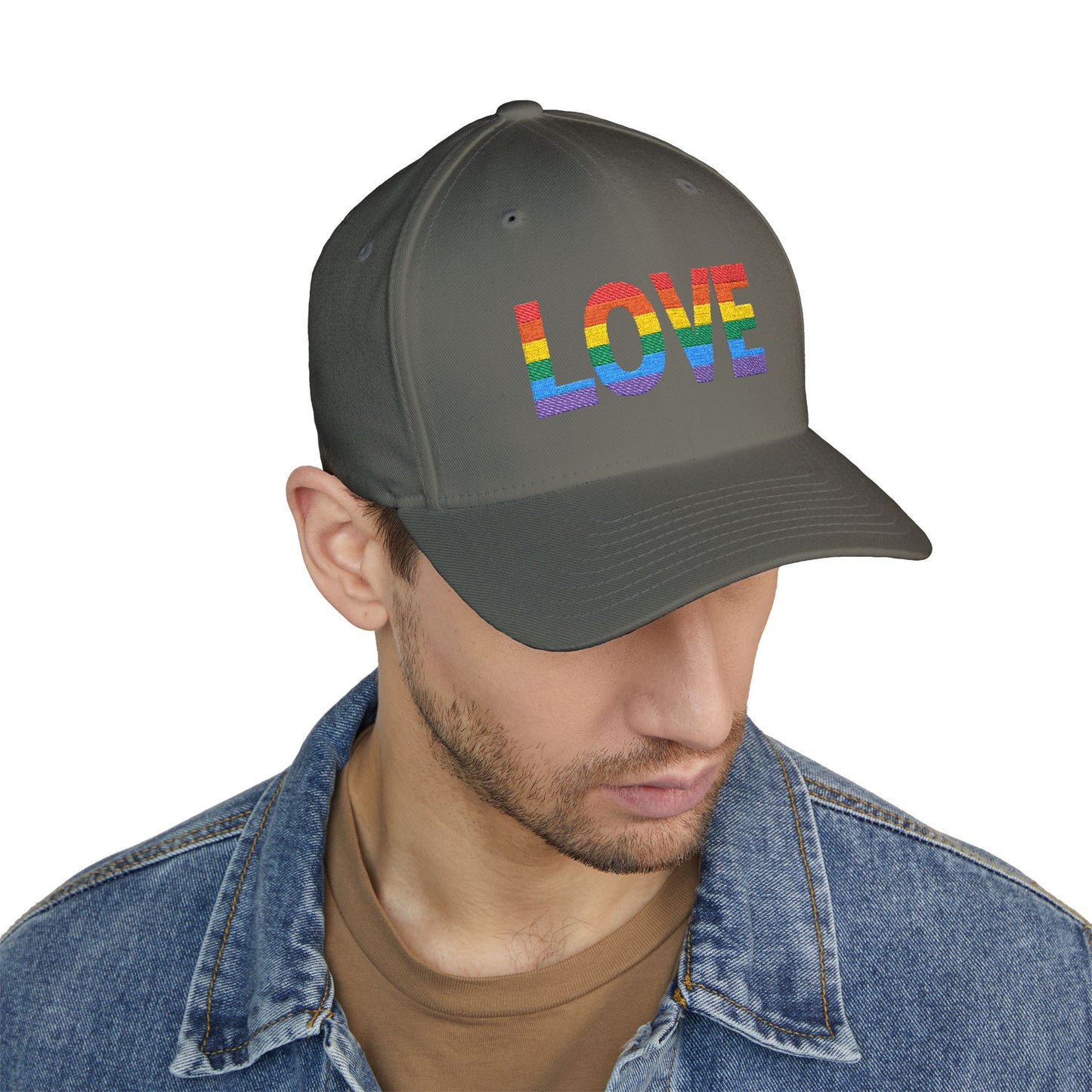 Embroidered 'LOVE' Rainbow Cap - Perfect for Pride and Summer Events