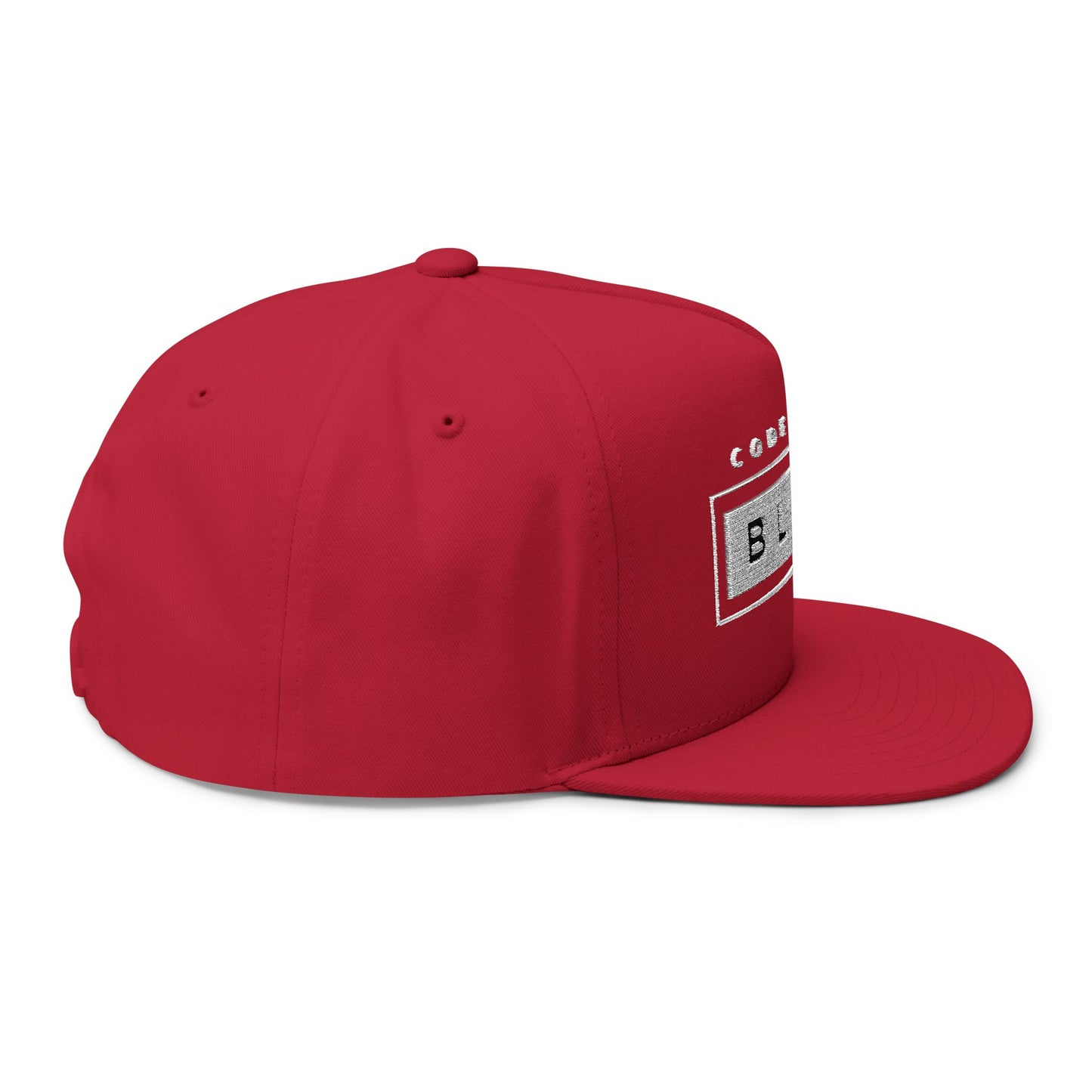 Stylish Flat Bill Cap - 'Code Word BLACK' Embroidered Snapback