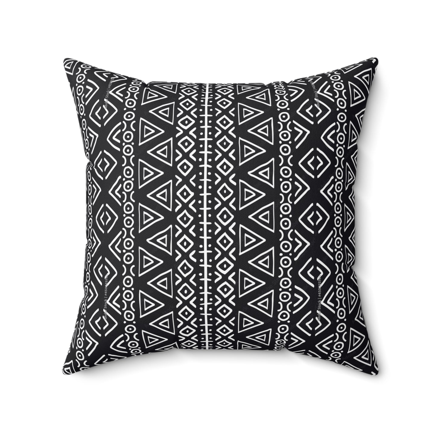 African Tribal Print Faux Suede Square Pillow