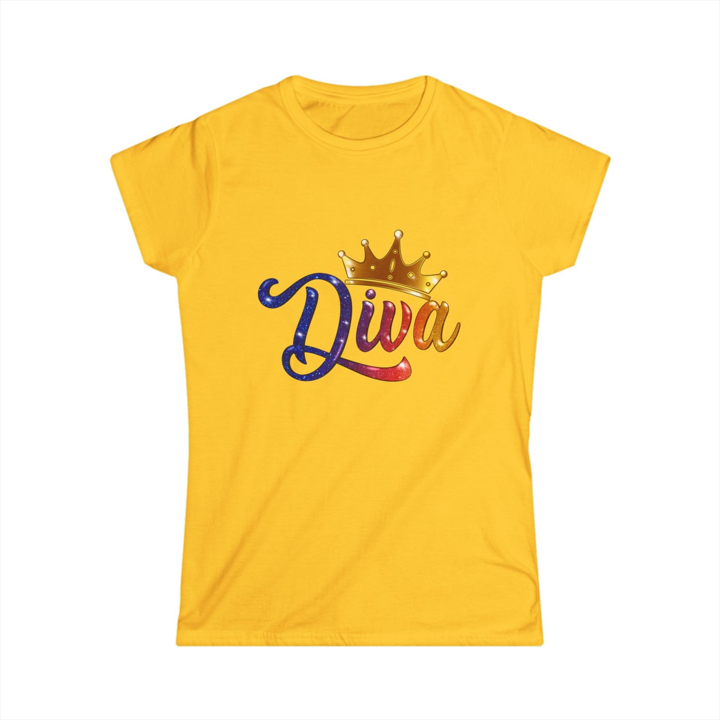 Diva Crown Women's Softstyle Tee - Stylish and Comfy Shirt for Confident Women