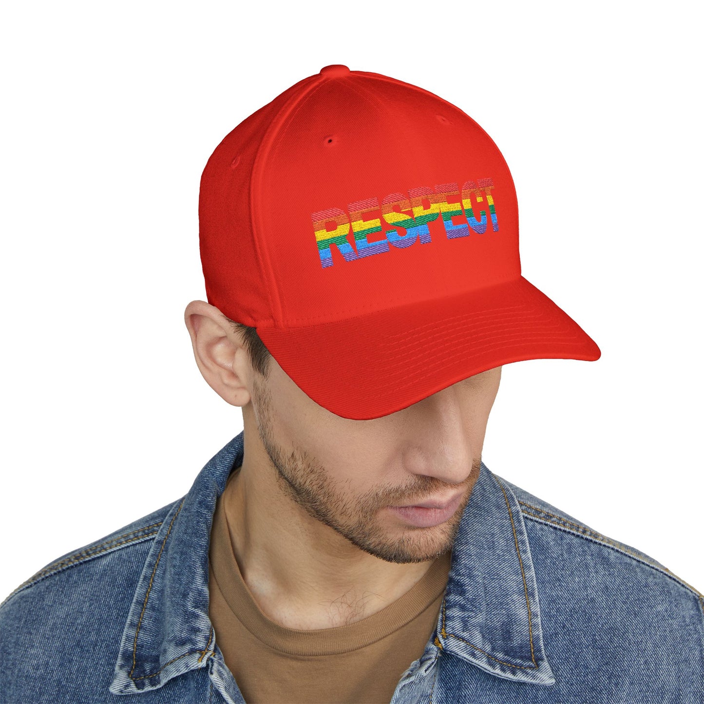 Pride Embroidered Cap - Respect LGBT Hat
