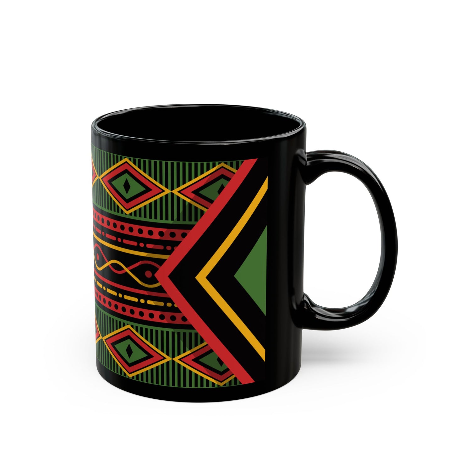 Kente Print Black Mug (11oz, 15oz)