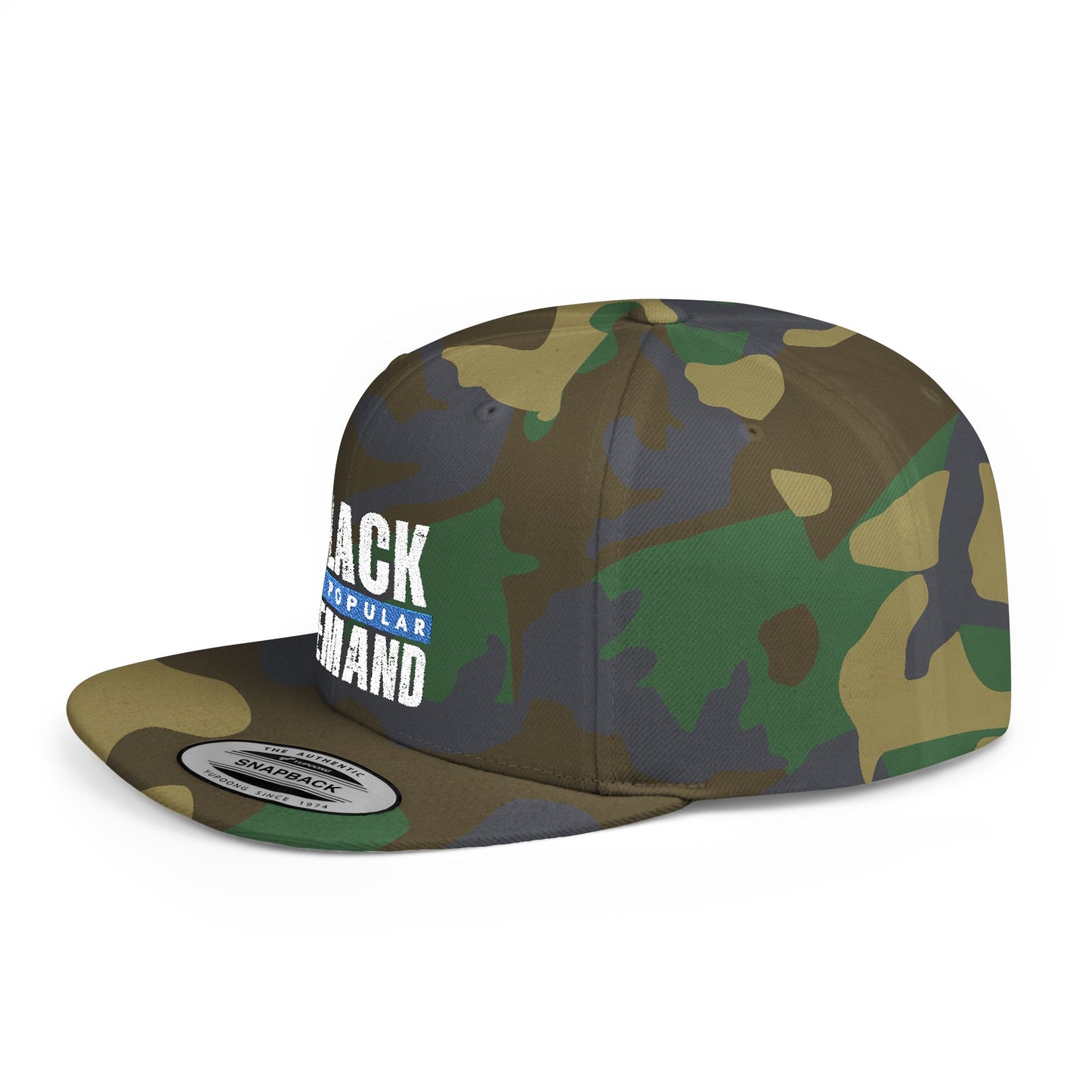 Flat Bill Snapback Hat - Stylish Black by Popular Demand Cap