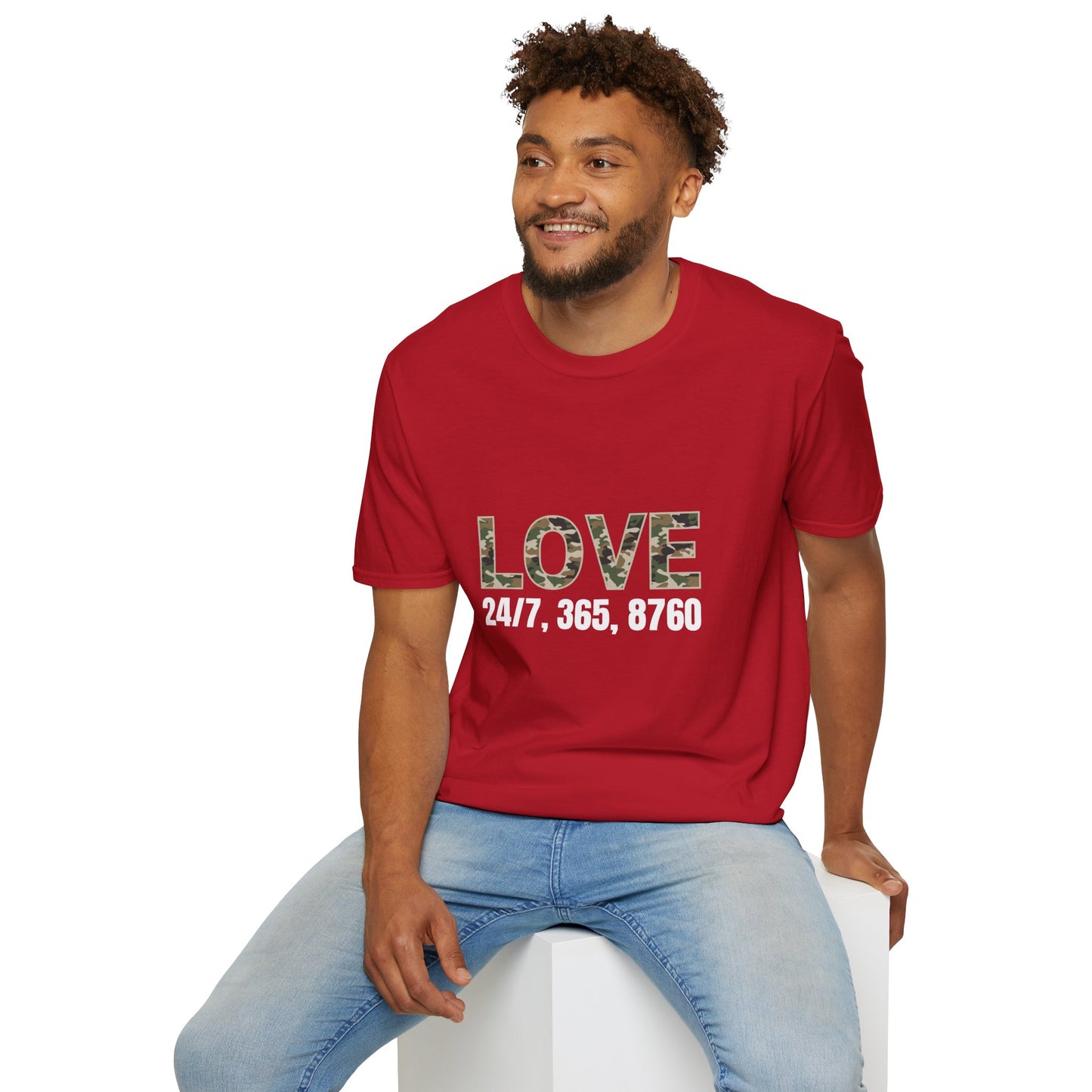 Love All Year Unisex Softstyle T-Shirt (Camouflage) | Casual Wear, Gift for Her, Gift for Him, Love Shirt, Everyday Outfit