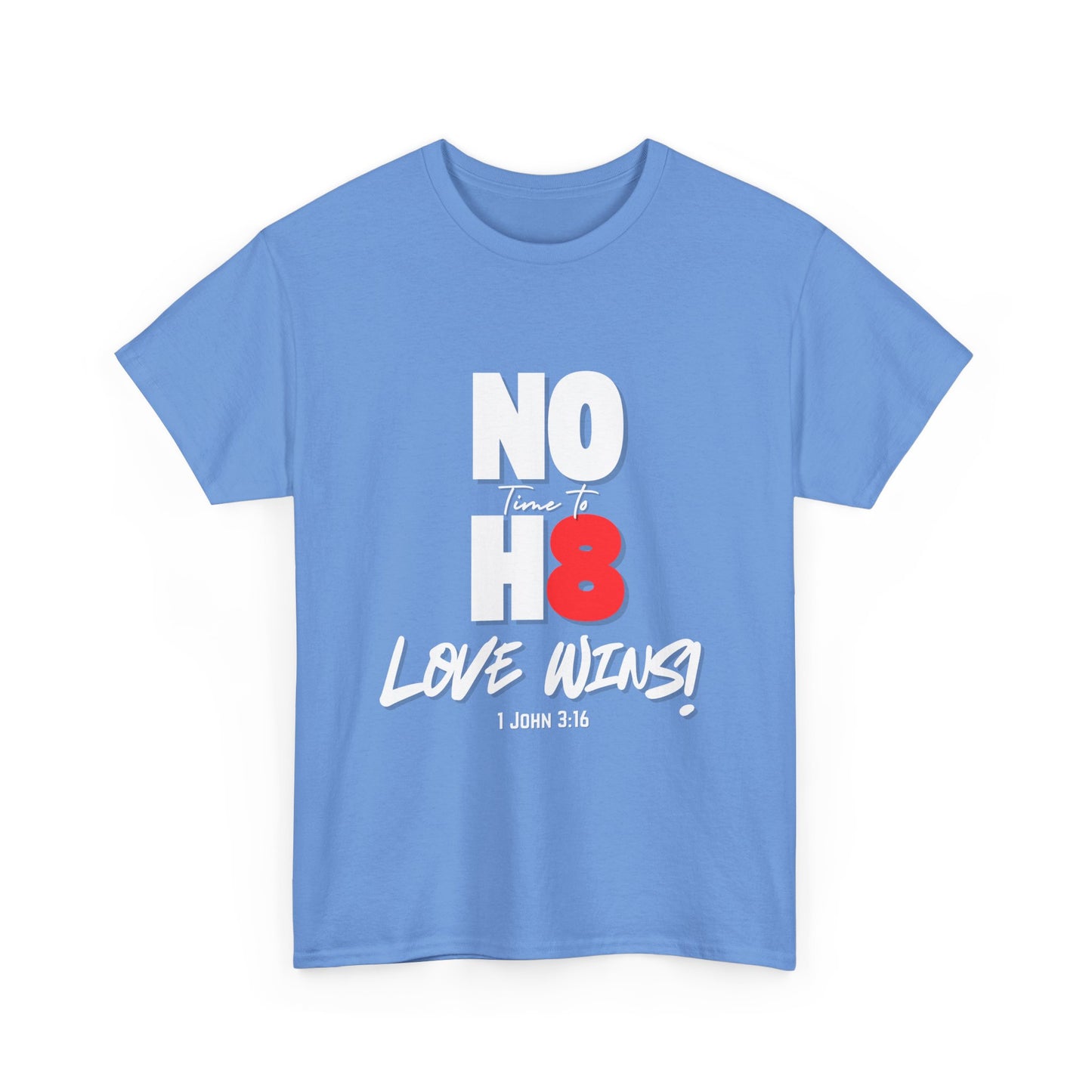 Unisex Heavy Cotton Tee - NO H8 Love Wins! Pride Shirt