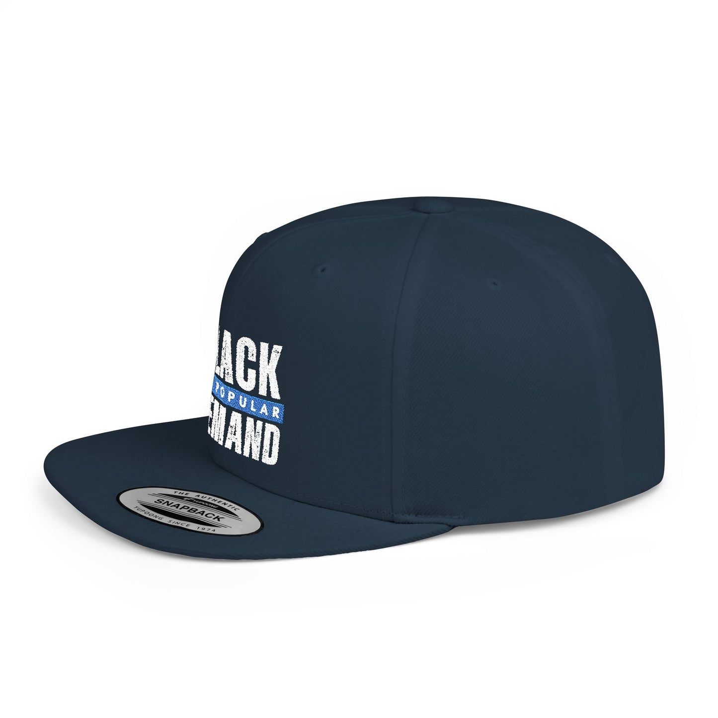 Flat Bill Snapback Hat - Stylish Black by Popular Demand Cap