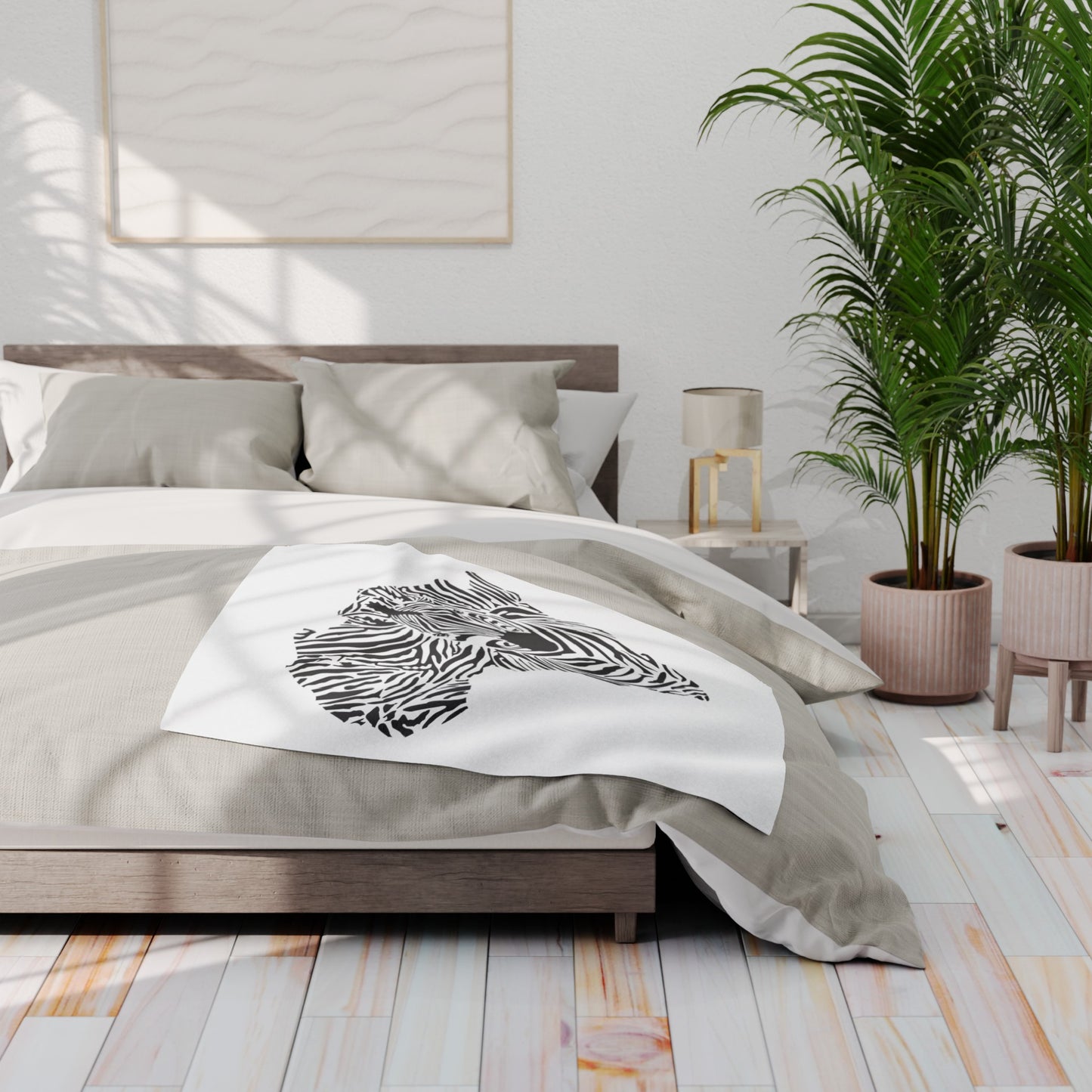 African Zebra Print Arctic Fleece Blanket