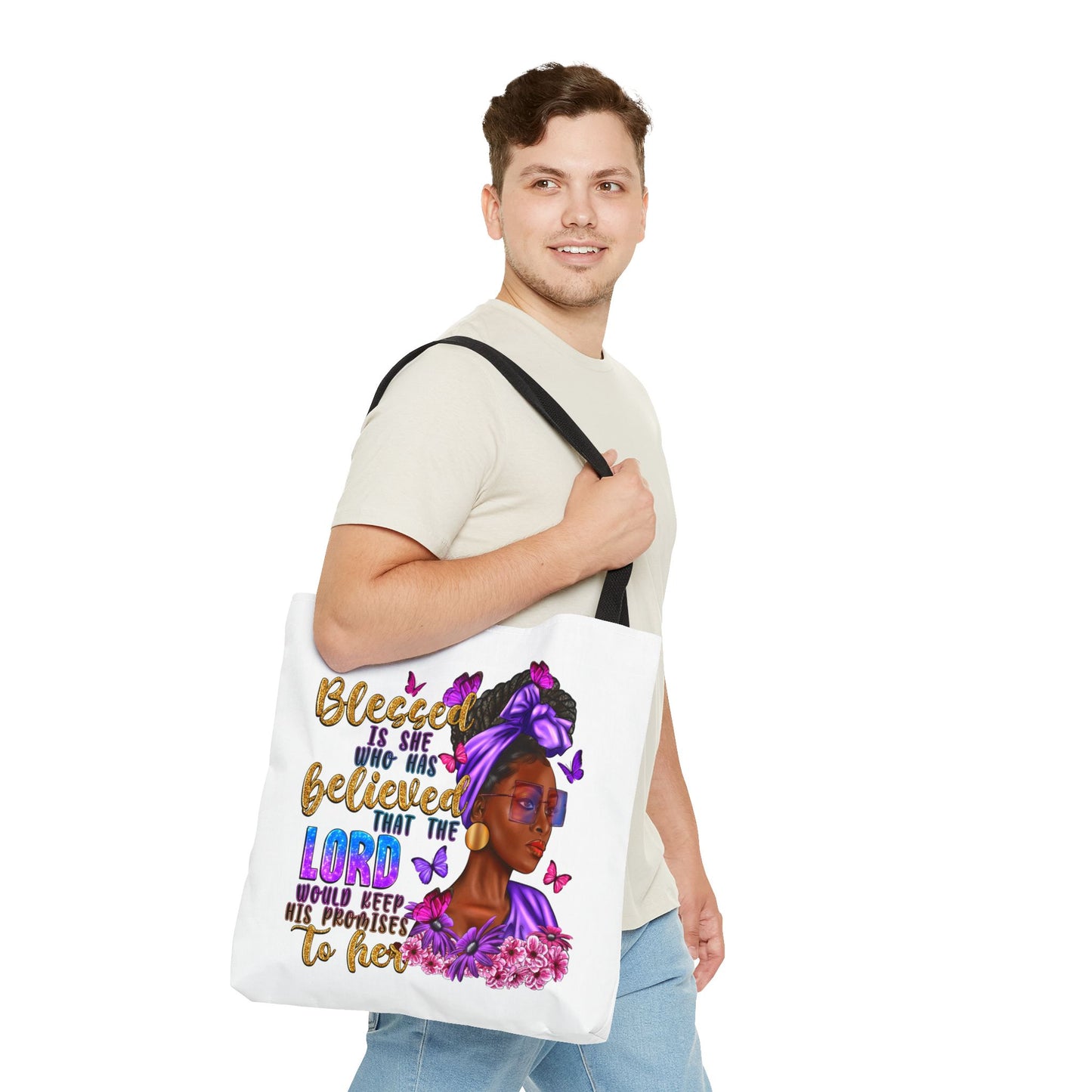 Blessed is She Tote Bag (AOP)