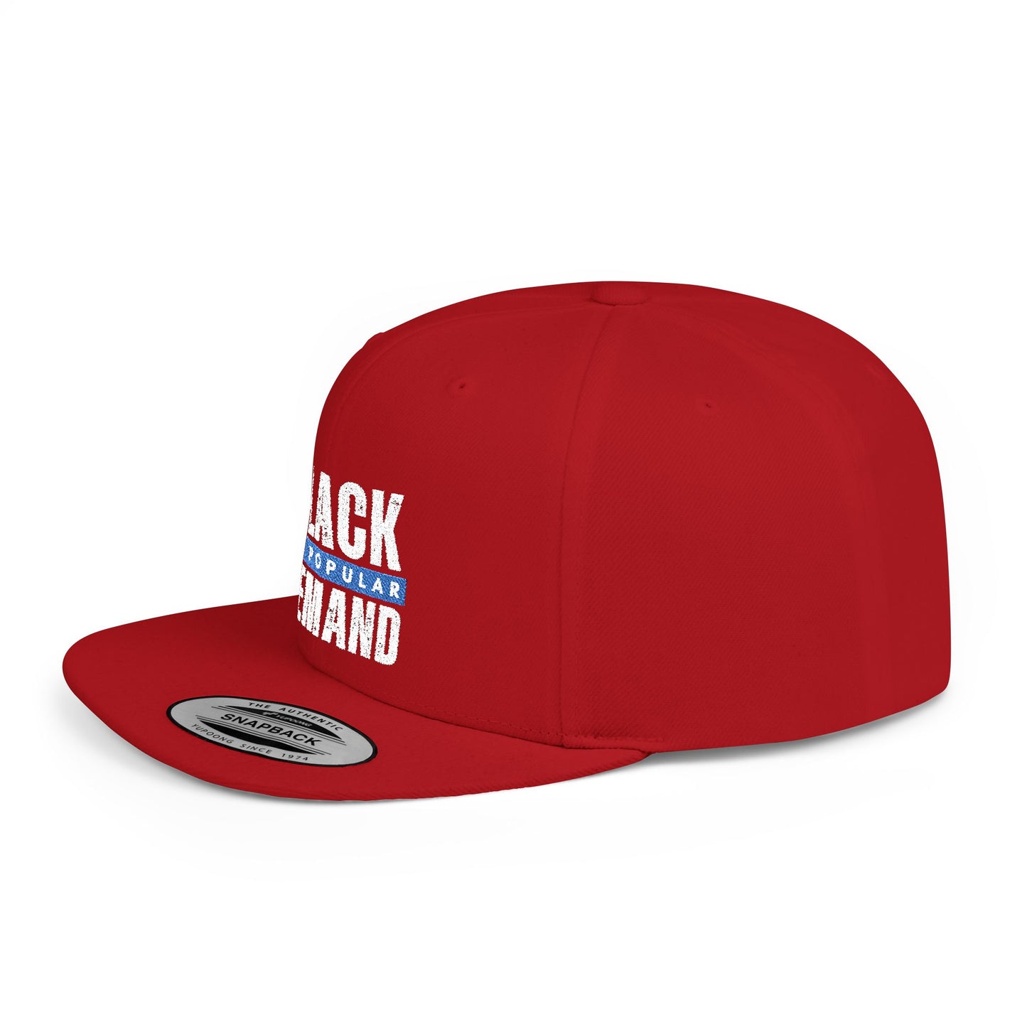 Flat Bill Snapback Hat - Stylish Black by Popular Demand Cap