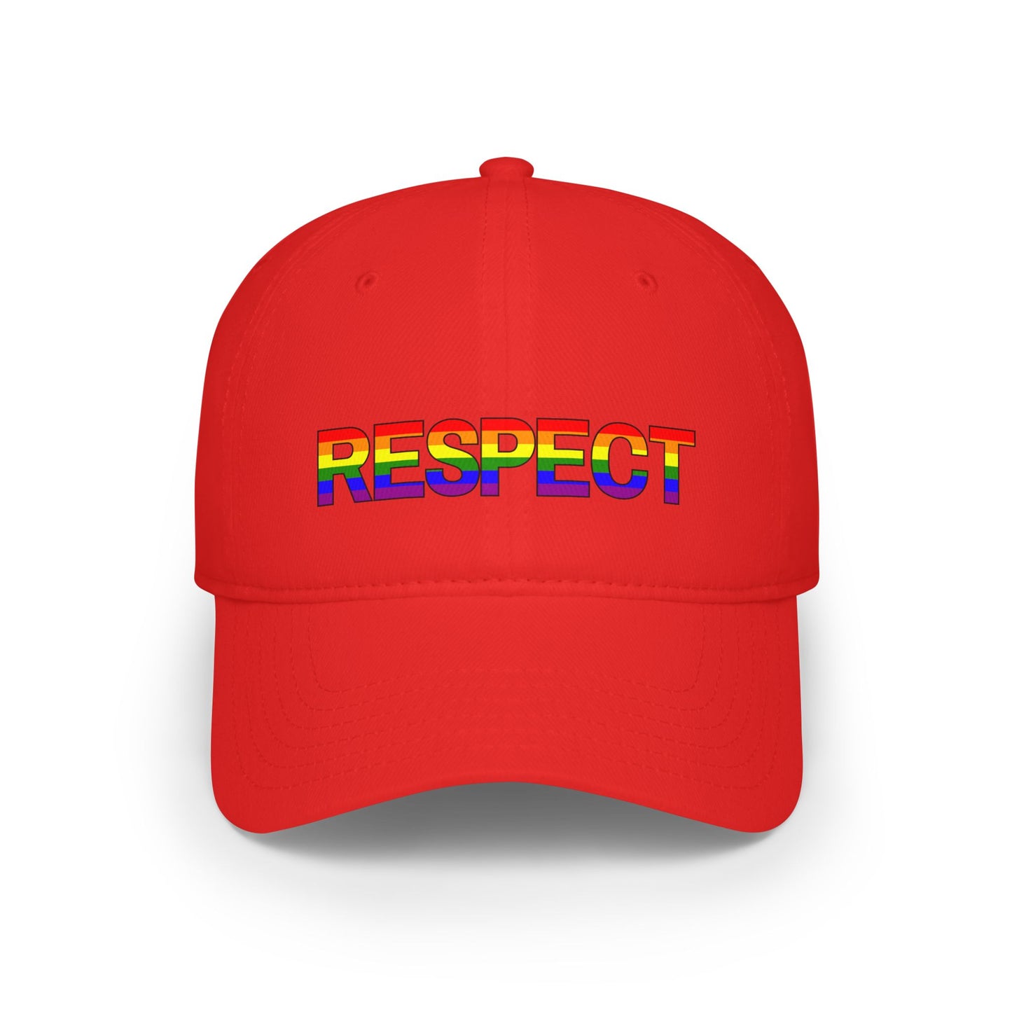 Respect Rainbow Low Profile Baseball Cap - Pride Accessories for Inclusivity