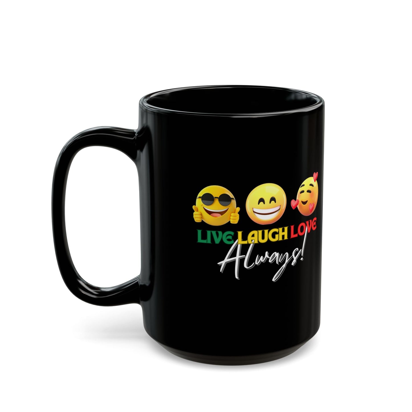 Live, Laugh, Love Black Mug (11oz, 15oz)