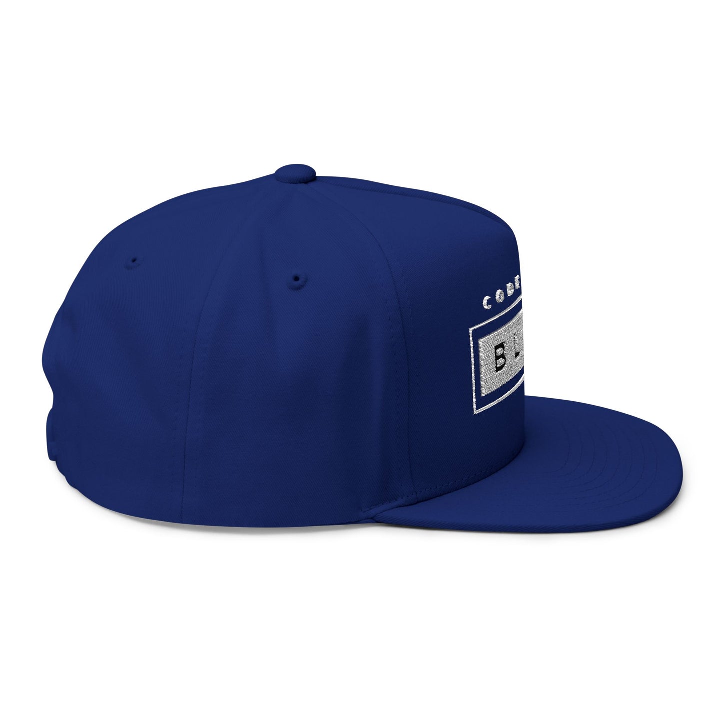 Stylish Flat Bill Cap - 'Code Word BLACK' Embroidered Snapback