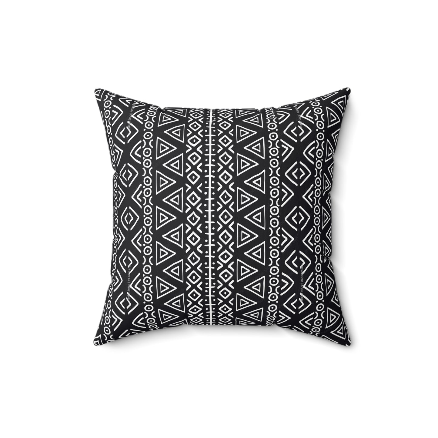 African Tribal Print Faux Suede Square Pillow