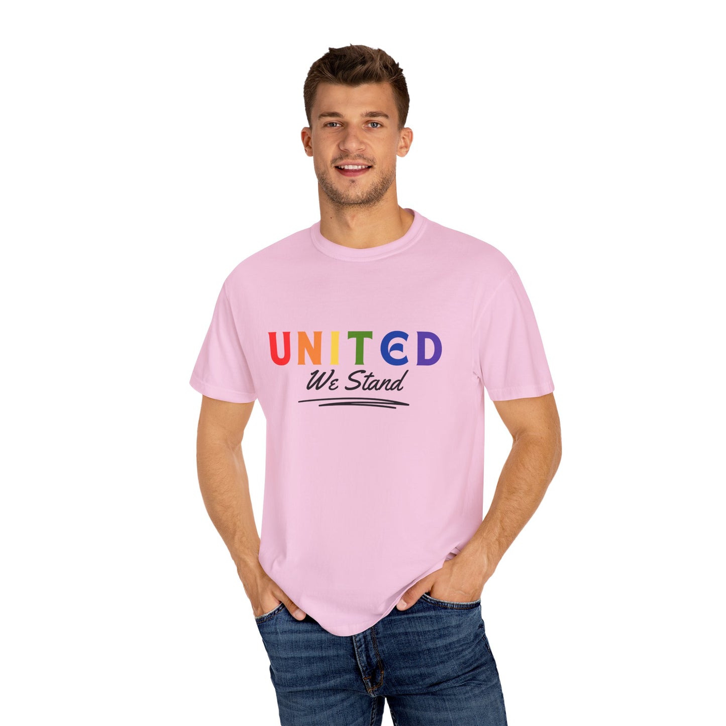 Pride United We Stand T-Shirt - Unisex Garment-Dyed Tee