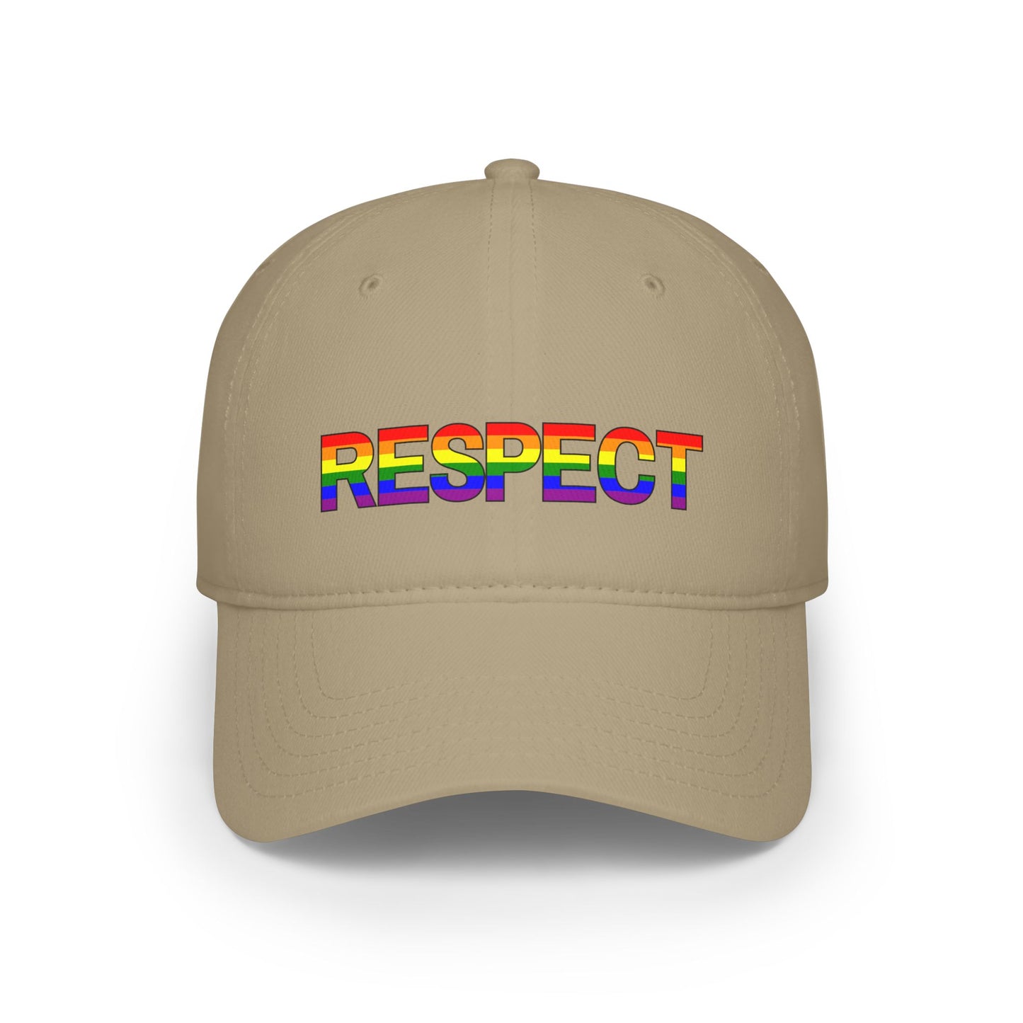 Respect Rainbow Low Profile Baseball Cap - Pride Accessories for Inclusivity