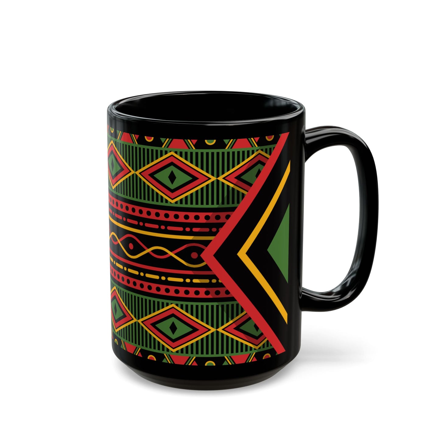 Kente Print Black Mug (11oz, 15oz)