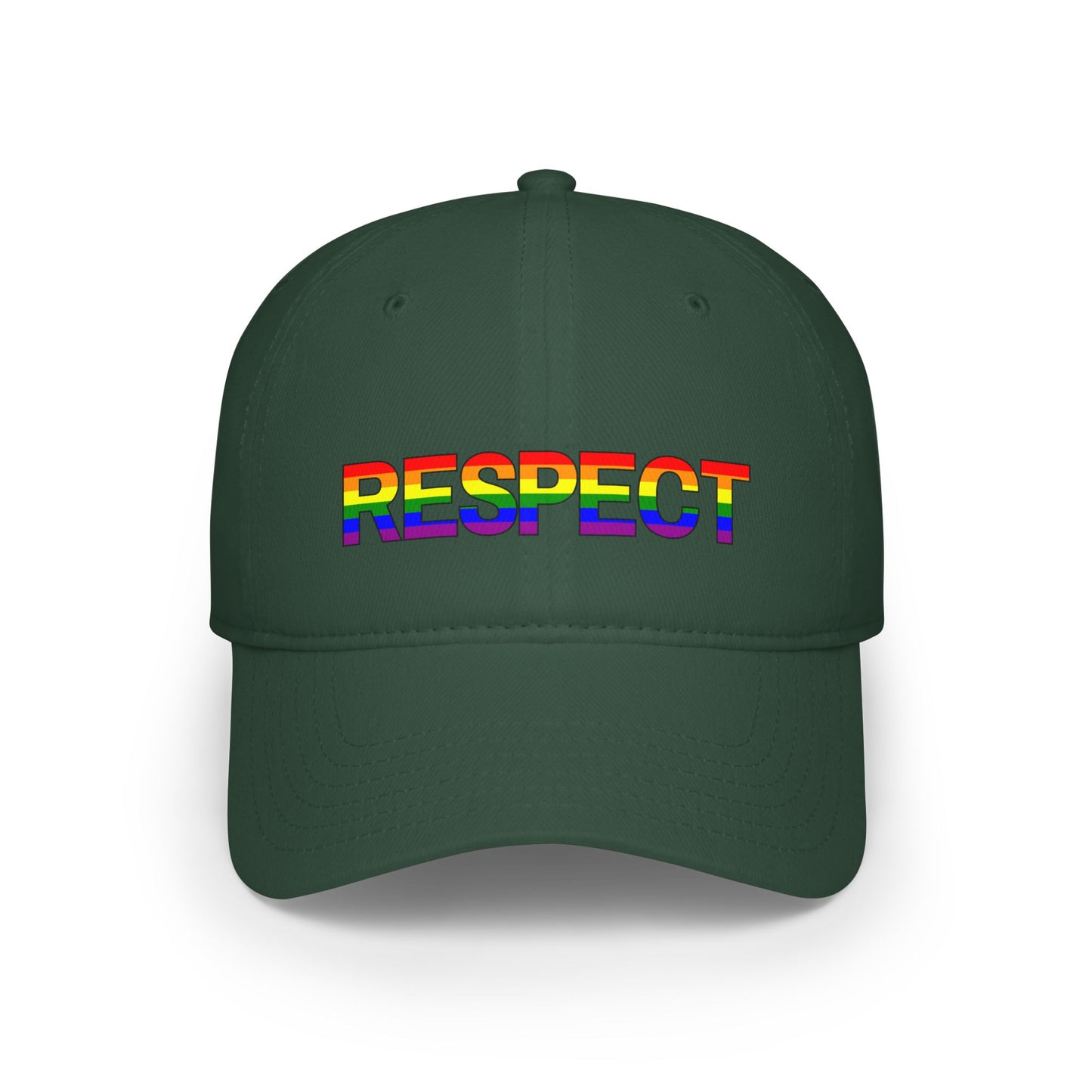 Respect Rainbow Low Profile Baseball Cap - Pride Accessories for Inclusivity
