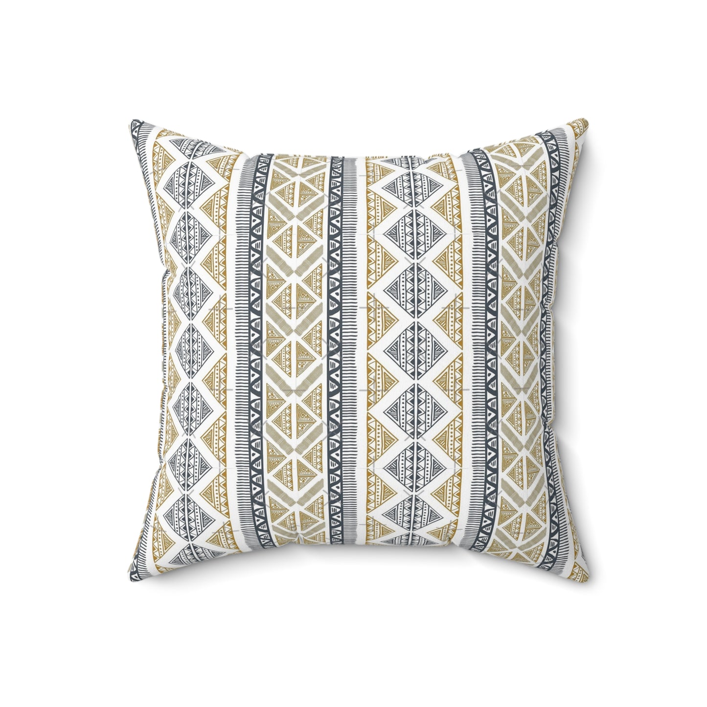 African Tribal Print Faux Suede Square Pillow
