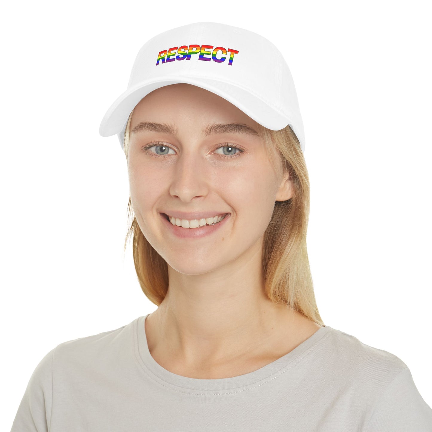 Respect Rainbow Low Profile Baseball Cap - Pride Accessories for Inclusivity