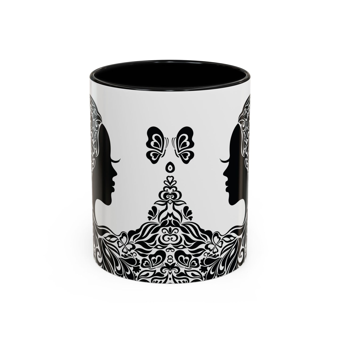 Black Butterfly Accent Coffee Mug, 11oz