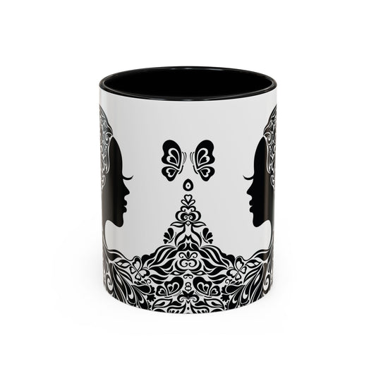 Black Butterfly Accent Coffee Mug, 11oz