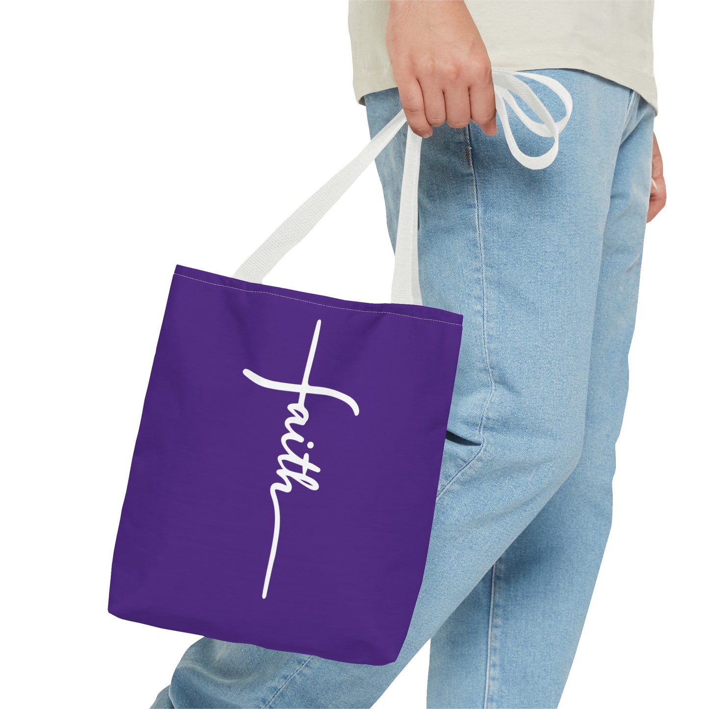 Faith Cross (Purple) Tote Bag (AOP)