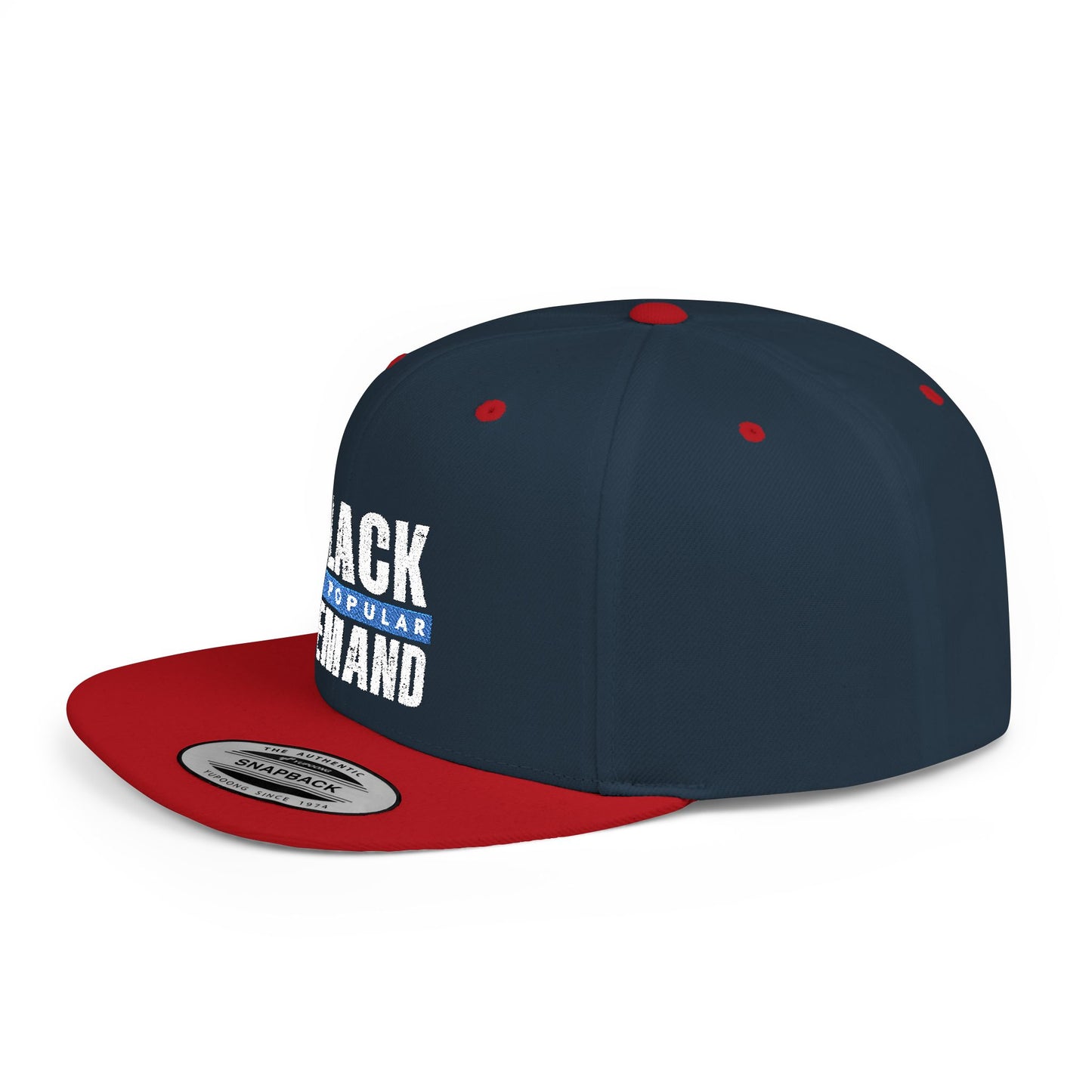 Flat Bill Snapback Hat - Stylish Black by Popular Demand Cap