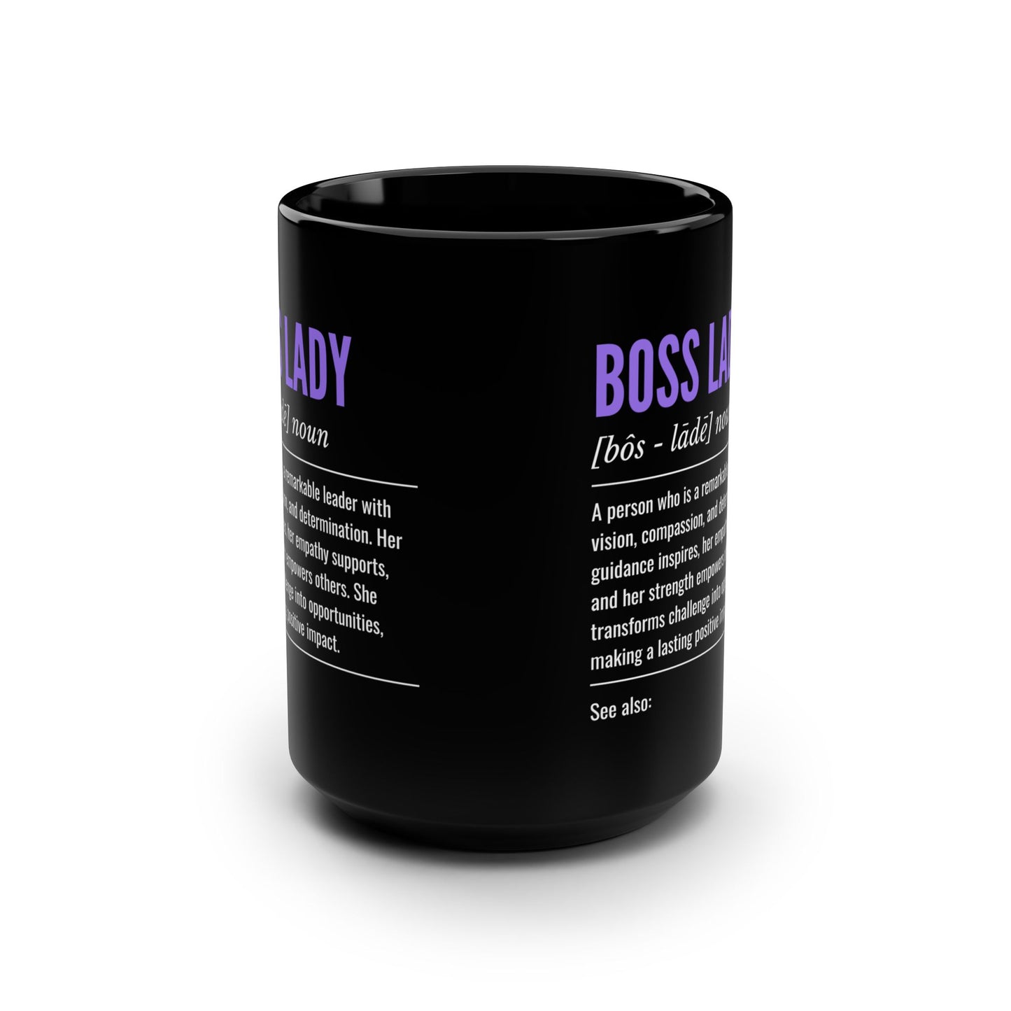 Boss Lady Black Mug (Personalizable), 15oz