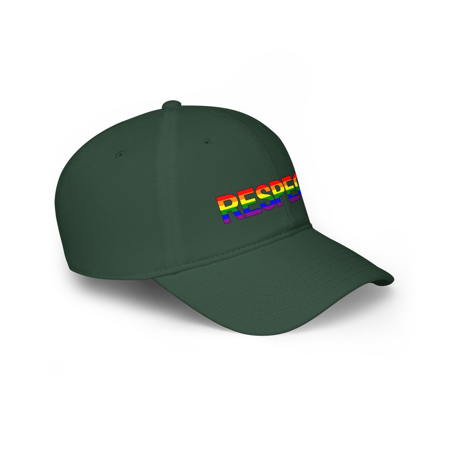 Respect Rainbow Low Profile Baseball Cap - Pride Accessories for Inclusivity