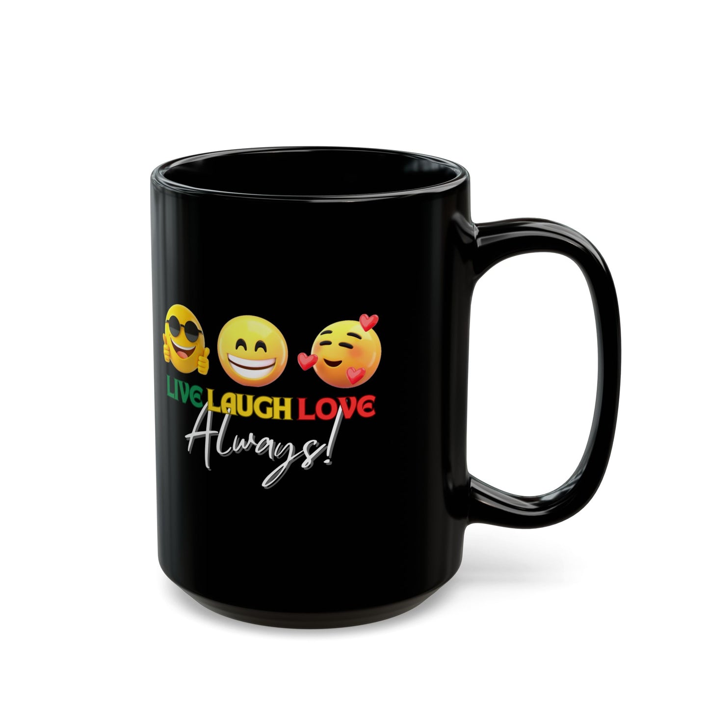 Live, Laugh, Love Black Mug (11oz, 15oz)