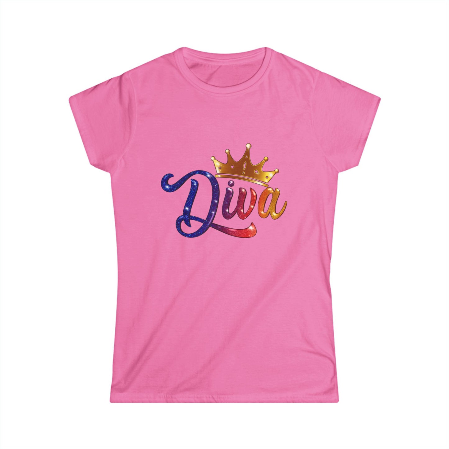 Diva Crown Women's Softstyle Tee - Stylish and Comfy Shirt for Confident Women