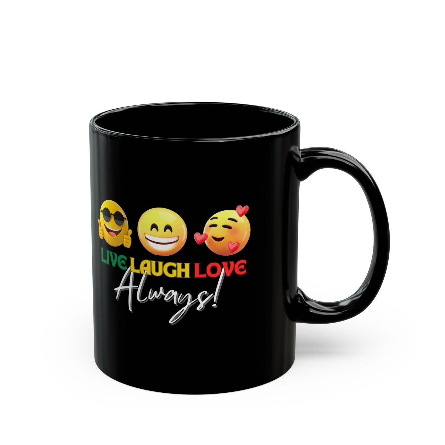 Live, Laugh, Love Black Mug (11oz, 15oz)