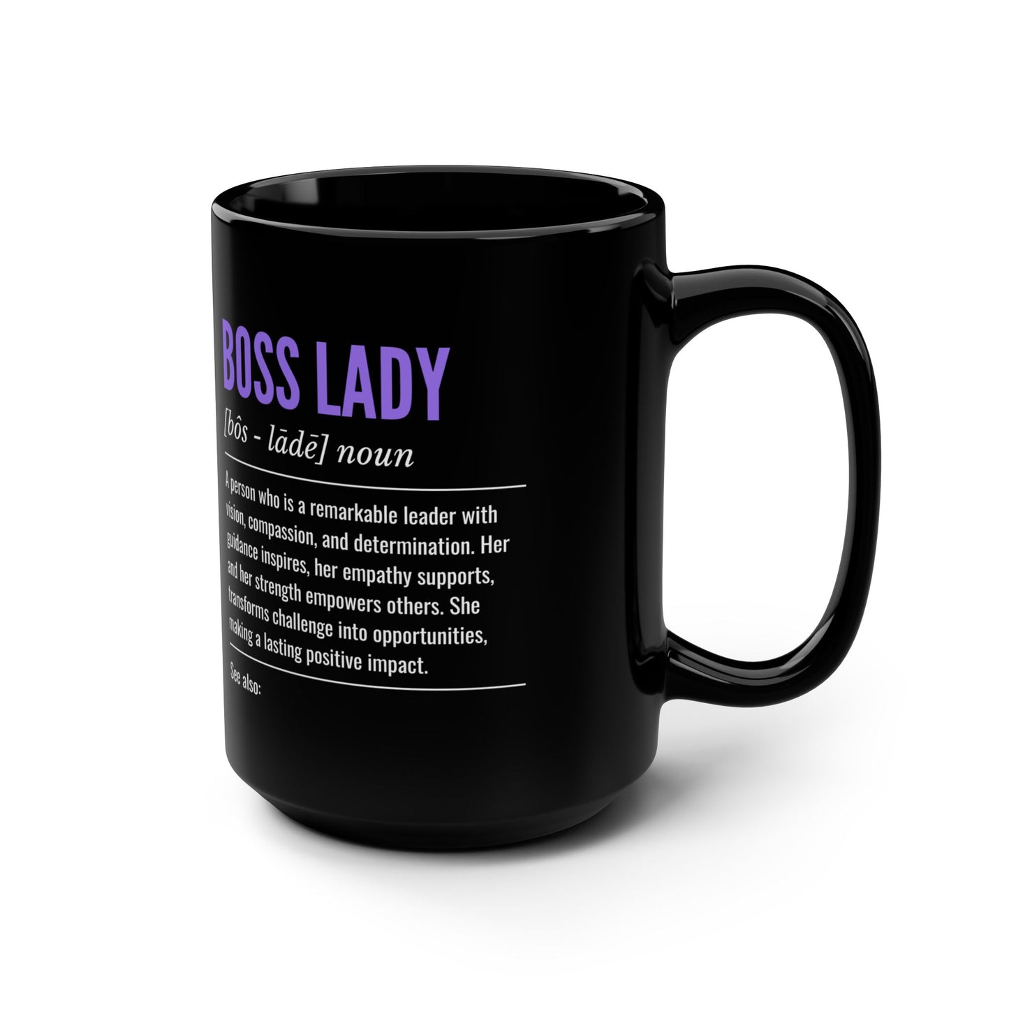 Boss Lady Black Mug (Personalizable), 15oz