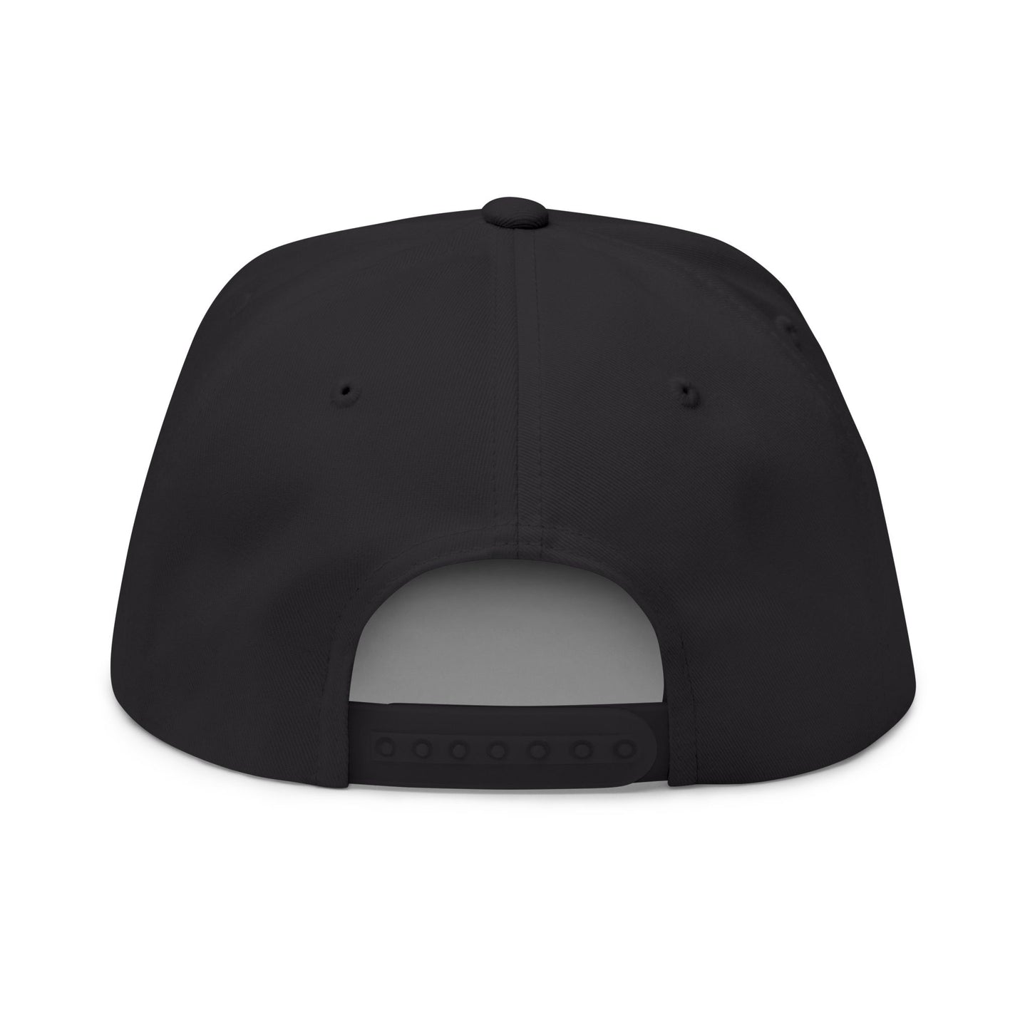 Stylish Flat Bill Cap - 'Code Word BLACK' Embroidered Snapback
